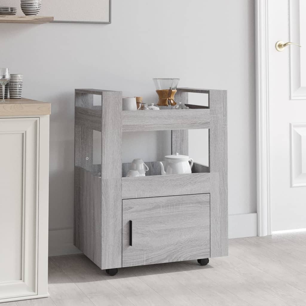 vidaXL Küchenwagen Grau Sonoma 60x45x80 cm Holzwerkstoff