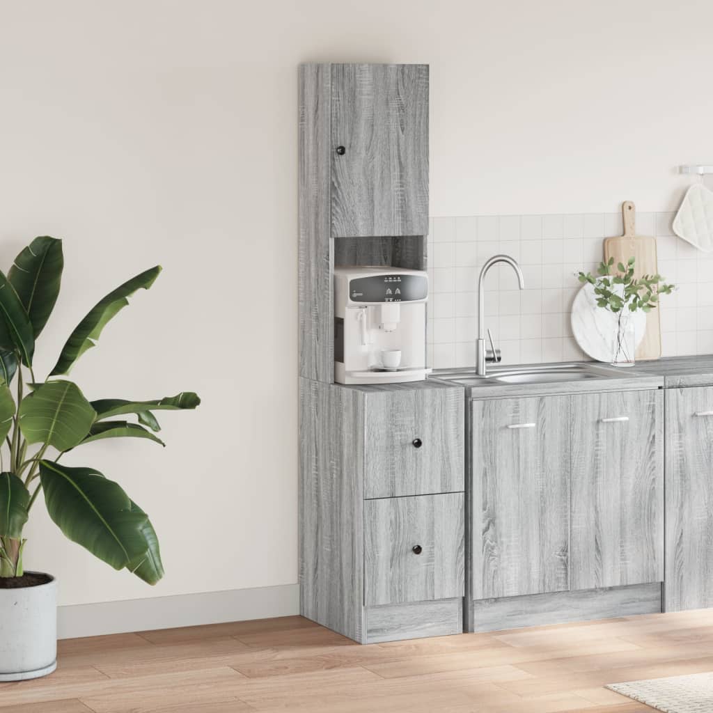 vidaXL Küchenschrank Grau Sonoma 35x50x180 cm Holzwerkstoff - Image 3