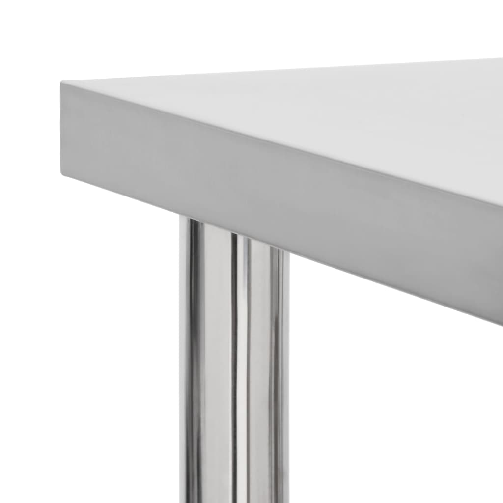 vidaXL Küchen-Arbeitstisch mit Rollen 80x30x85 cm Edelstahl - Image 4