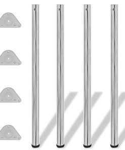 4x höhenverstellbares Tischbein Chrom 1100 mm