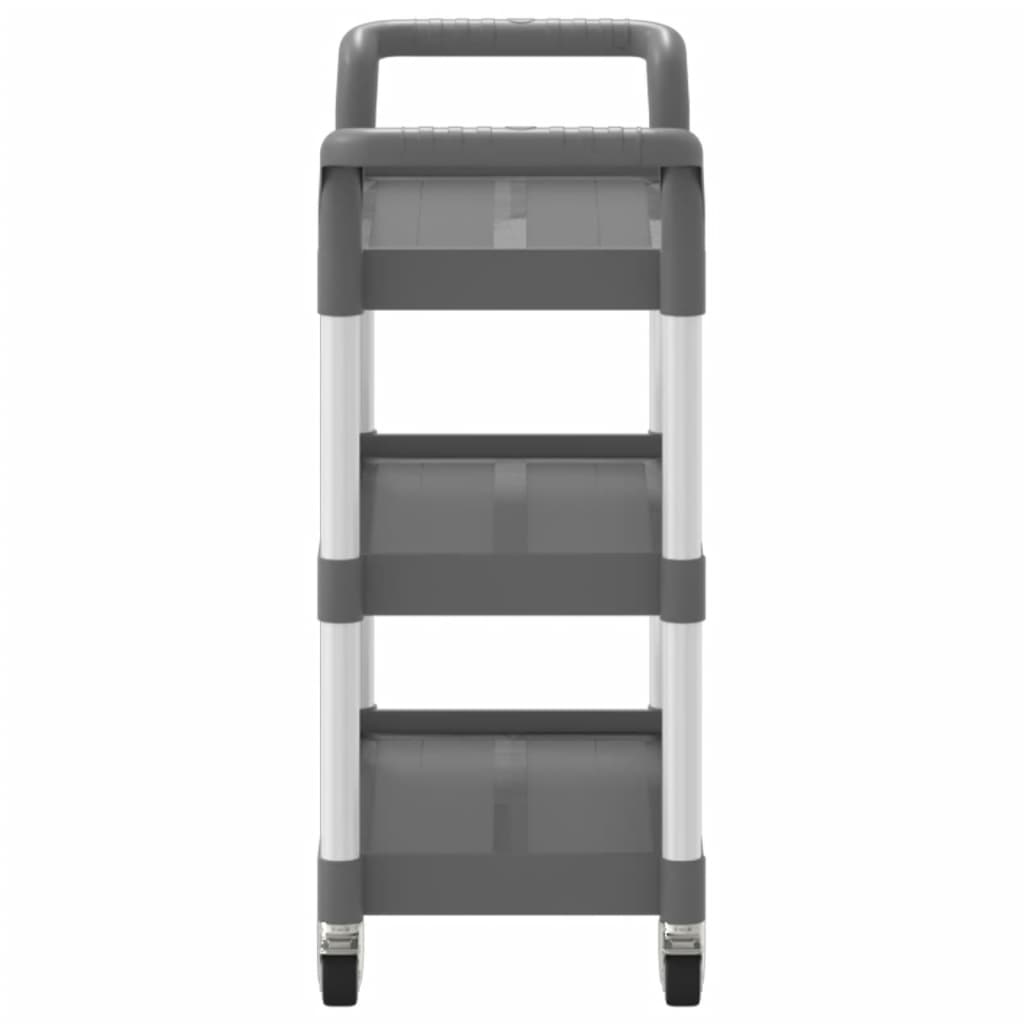 vidaXL Rollwagen mit 3 Etagen Grau 77x34x72 cm Aluminium - Image 5