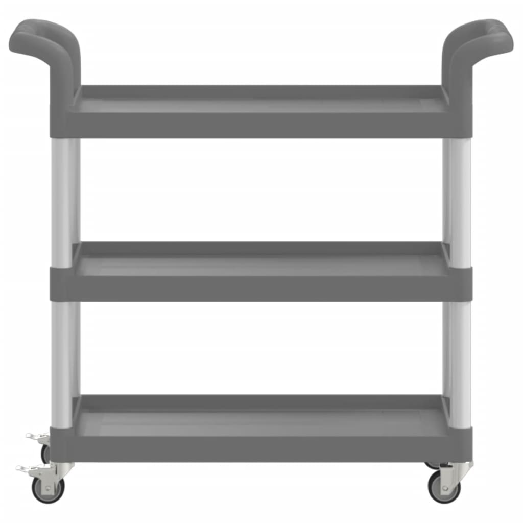 vidaXL Rollwagen mit 3 Etagen Grau 77x34x72 cm Aluminium - Image 4