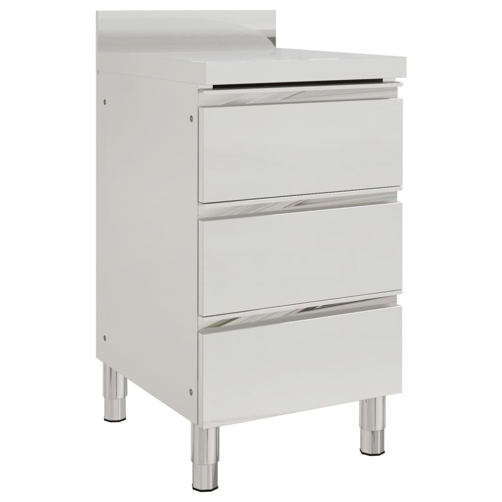vidaXL Gewerbe-Küchenschrank mit 3 Schubladen 50x60x96 cm