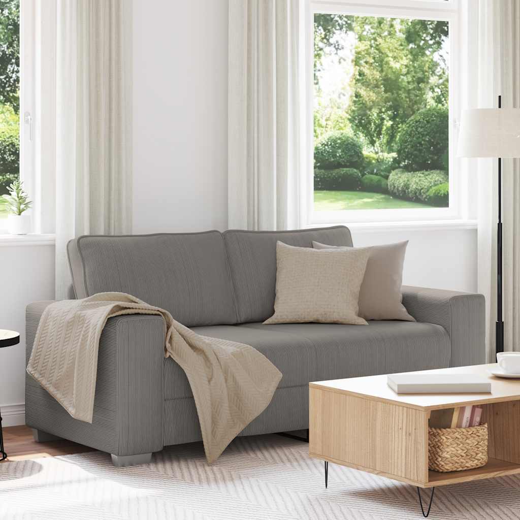 vidaXL Zweisitzer-Sofa Hellgrau 140 cm Cordstoff