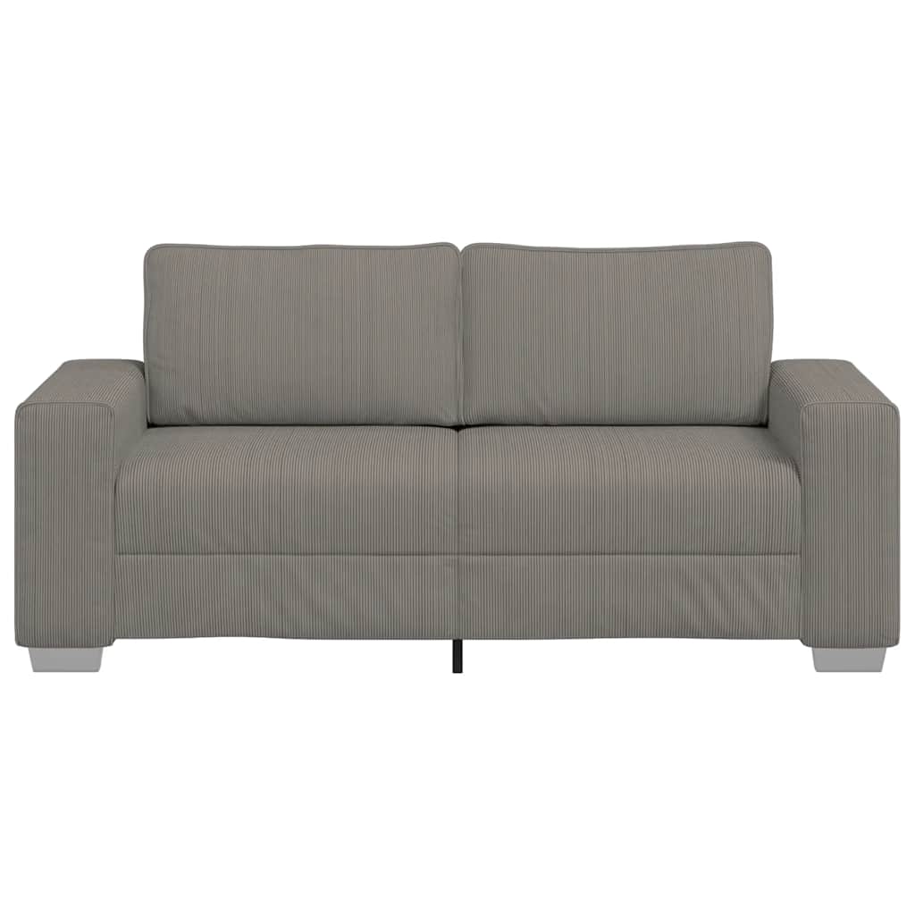 vidaXL Zweisitzer-Sofa Hellgrau 140 cm Cordstoff - Image 4
