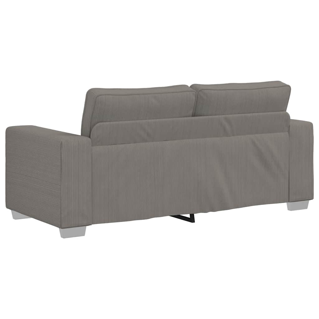 vidaXL Zweisitzer-Sofa Hellgrau 140 cm Cordstoff - Image 6