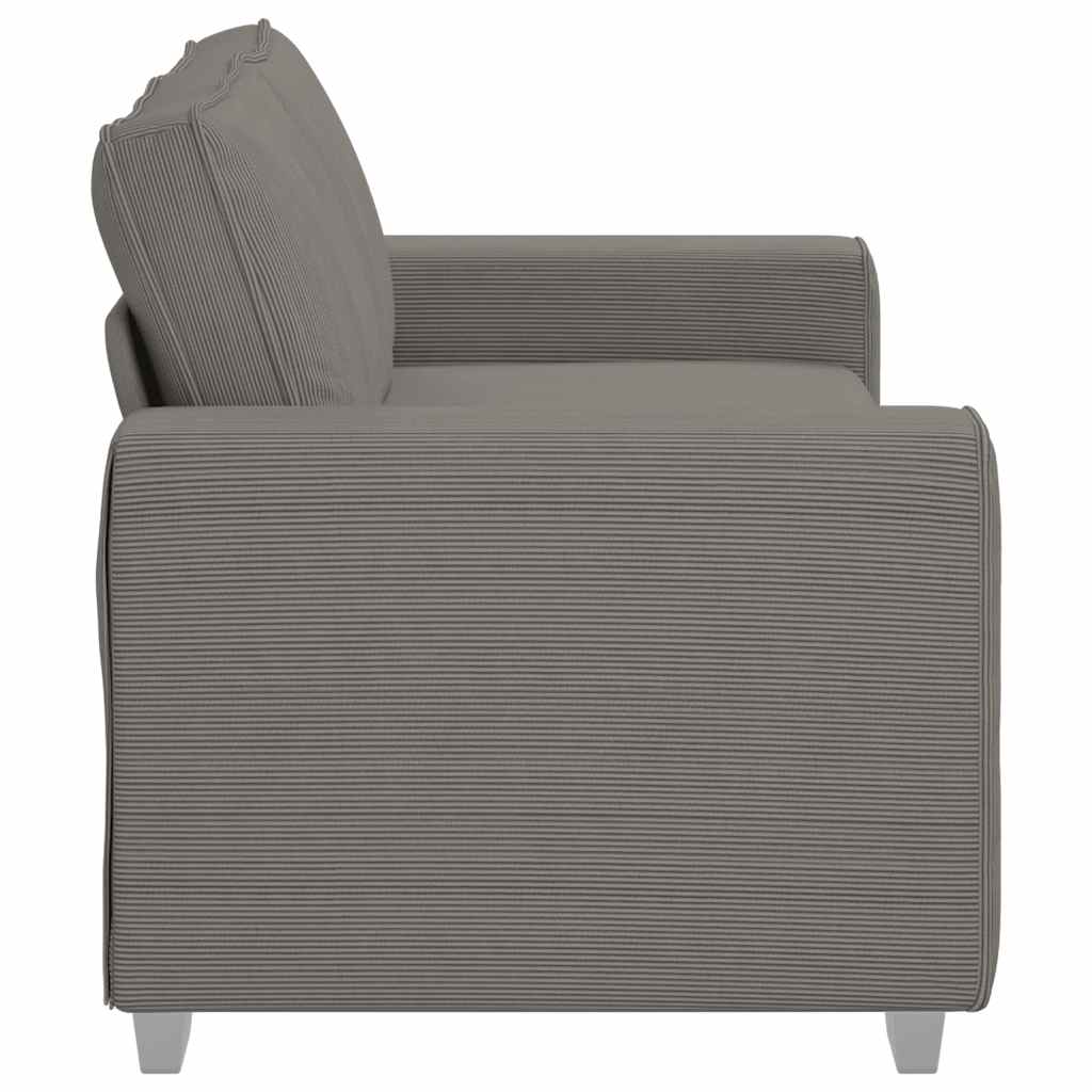 vidaXL Zweisitzer-Sofa Hellgrau 140 cm Cordstoff - Image 5