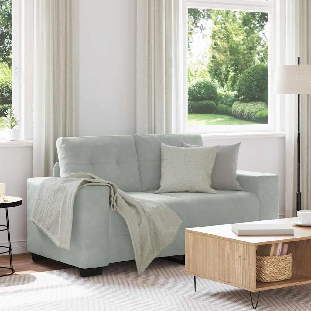 vidaXL Zweisitzer-Sofa Hellgrau 120 cm Samt