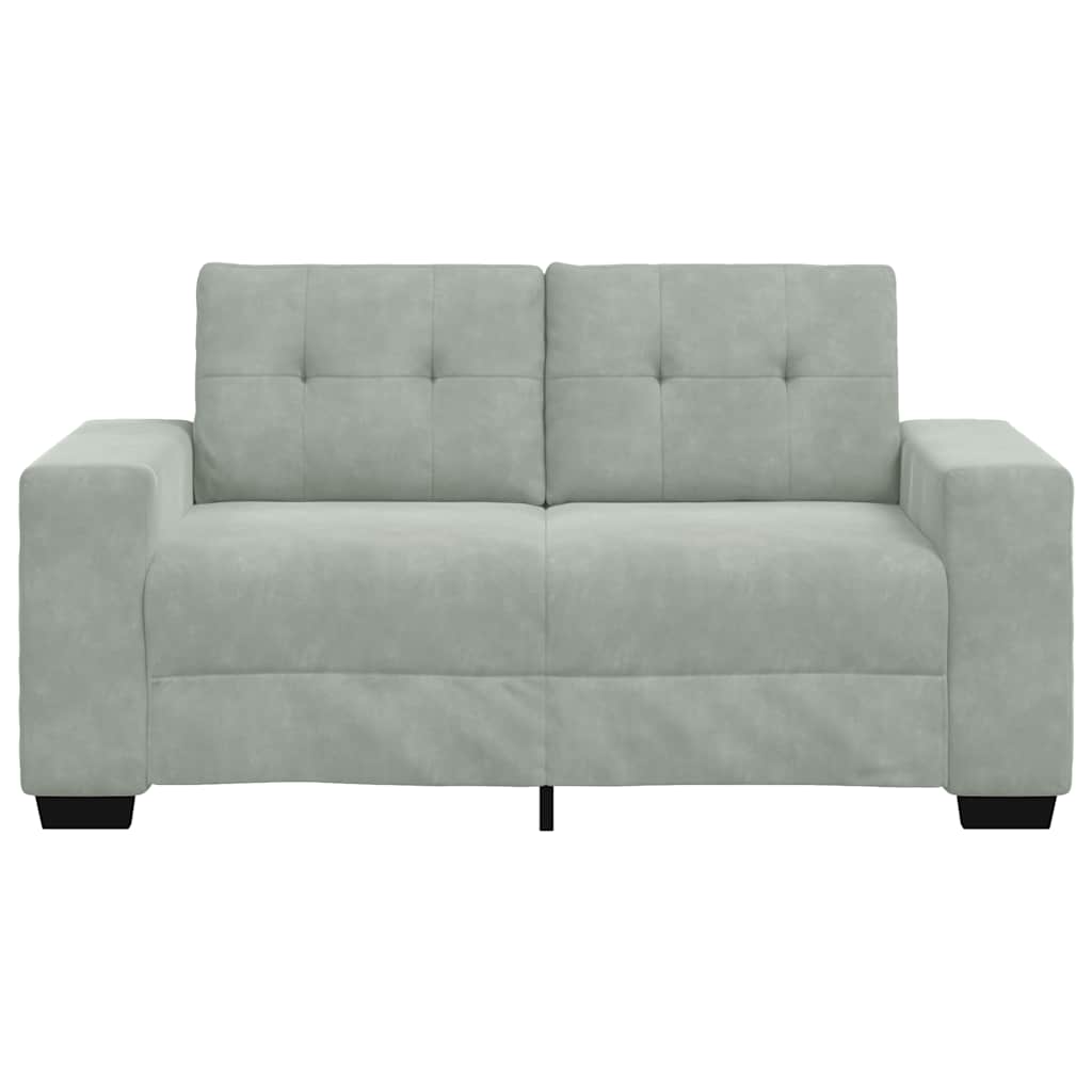vidaXL Zweisitzer-Sofa Hellgrau 120 cm Samt - Image 4