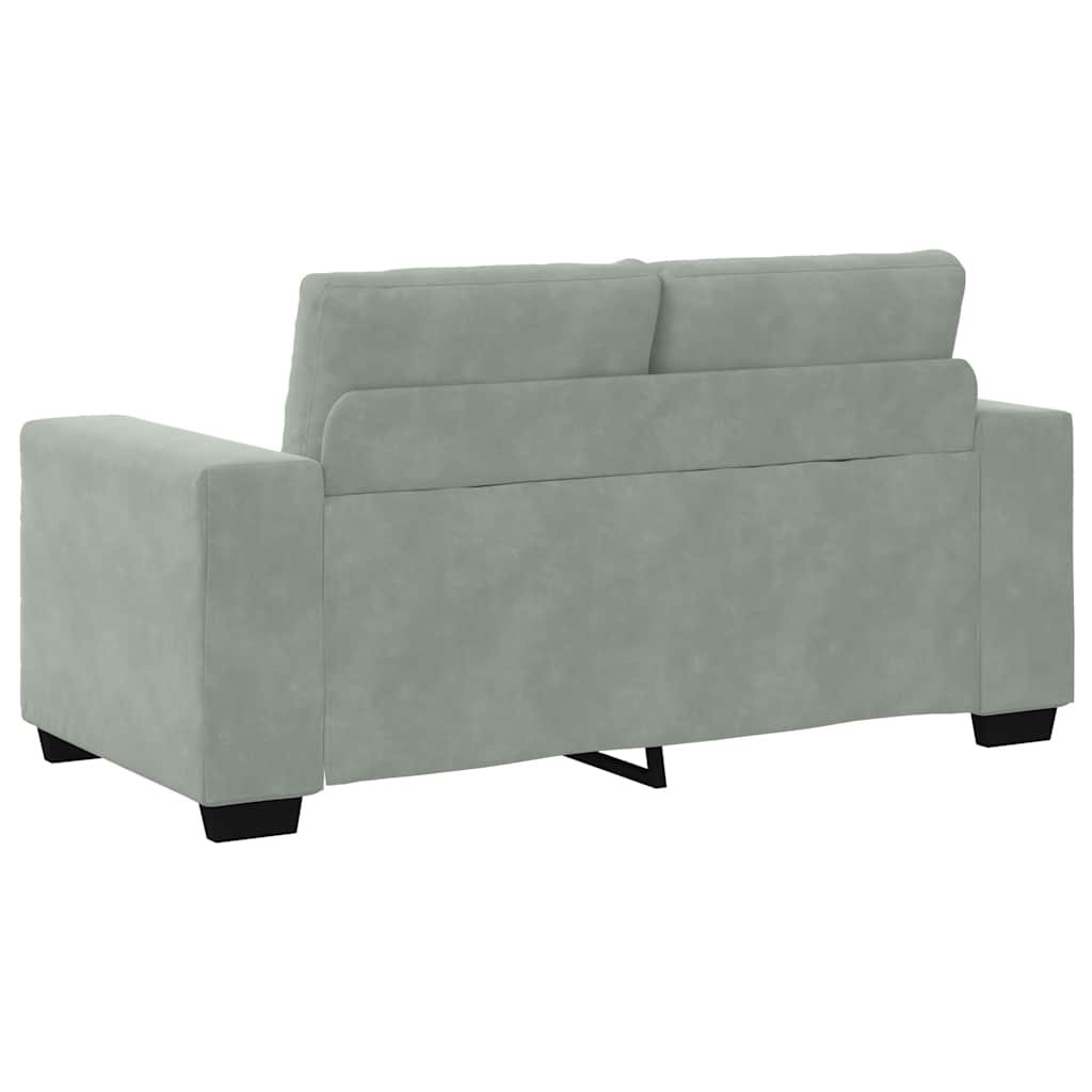 vidaXL Zweisitzer-Sofa Hellgrau 120 cm Samt - Image 6