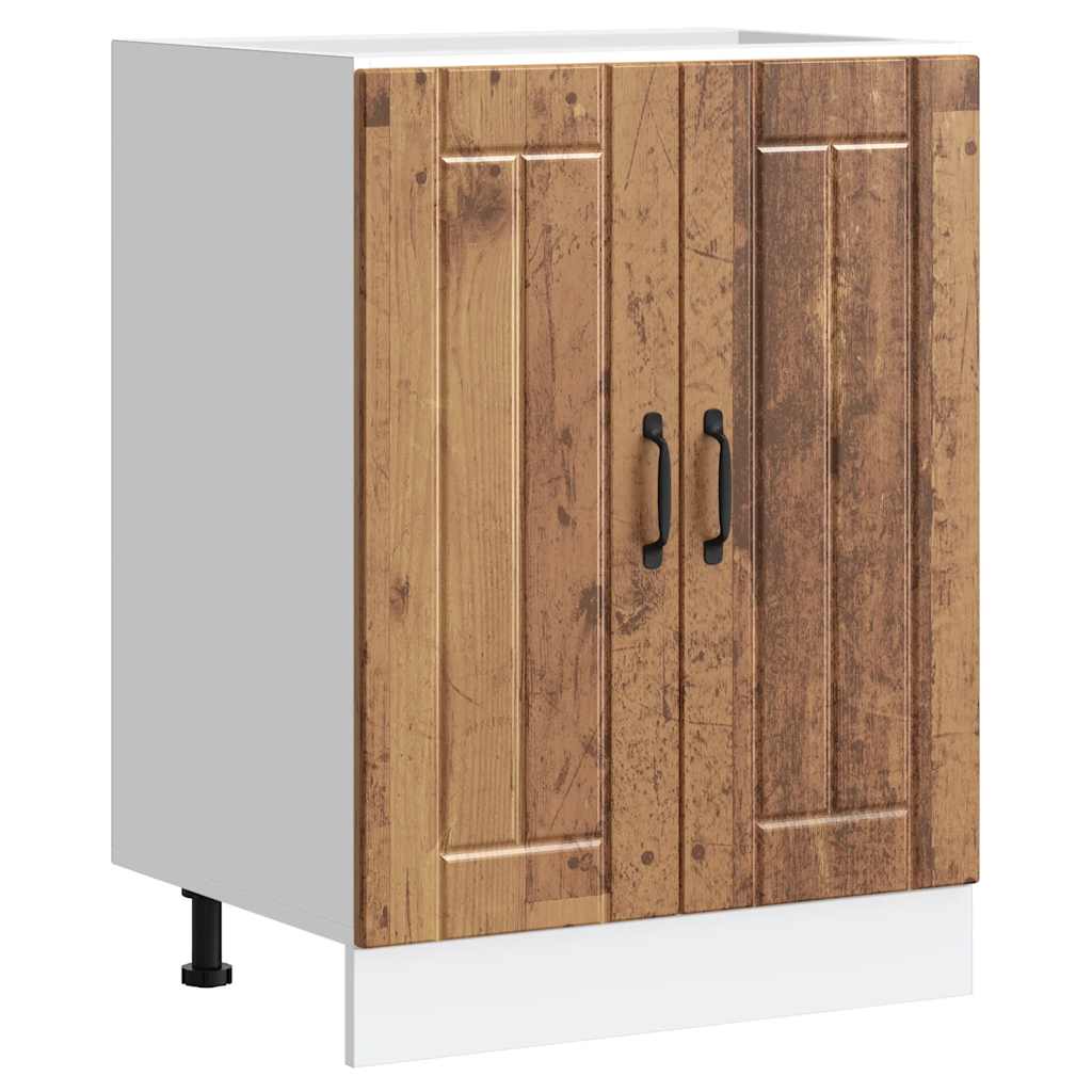 vidaXL Spülenunterschrank Lucca Altholz-Optik Holzwerkstoff