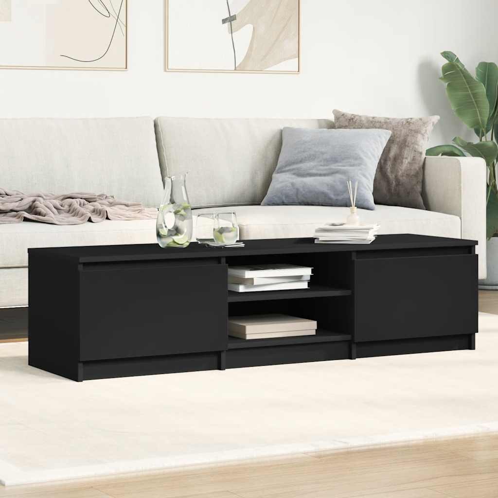 vidaXL TV-Schrank Schwarz 140x40x35,5 cm Holzwerkstoff - Image 3