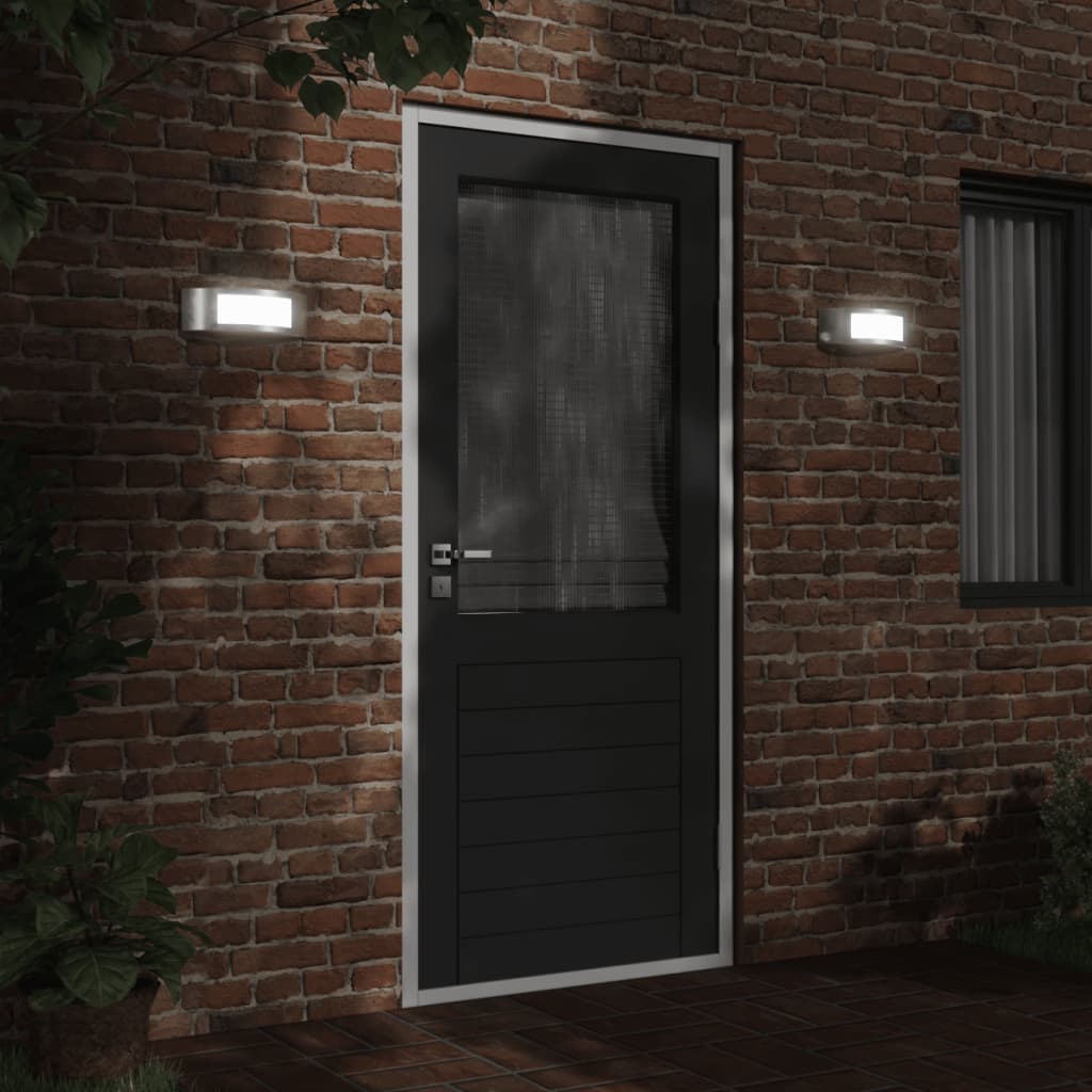 vidaXL Außenwandleuchten 2 Stk. Silbern Edelstahl - Image 3