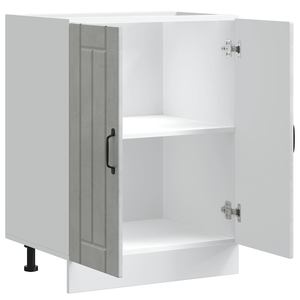 vidaXL Spülenunterschrank Lucca Betongrau Holzwerkstoff - Image 5