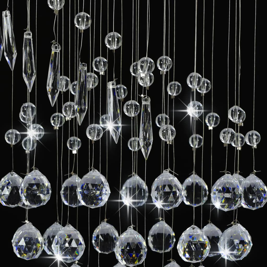 vidaXL Deckenleuchte mit Kristallperlen Silbern Spirale G9 - Image 5