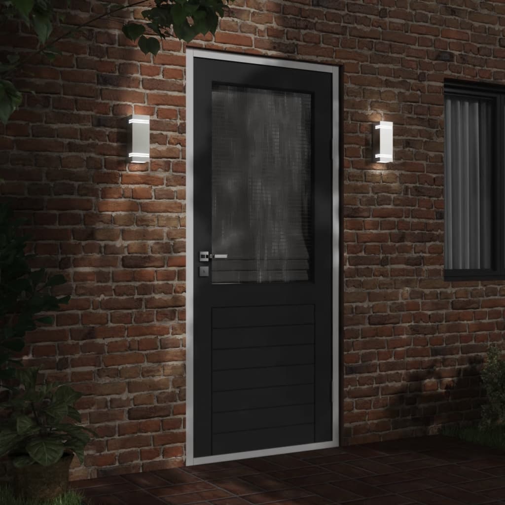 vidaXL Außenwandleuchten 2 Stk. Silbern Edelstahl - Image 3