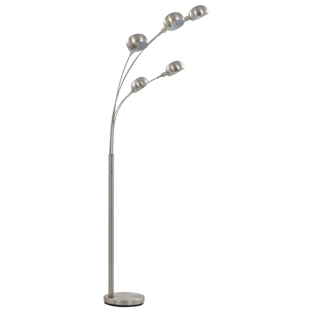 vidaXL Stehlampe 200 cm 5 x E14 Silbern - Image 4