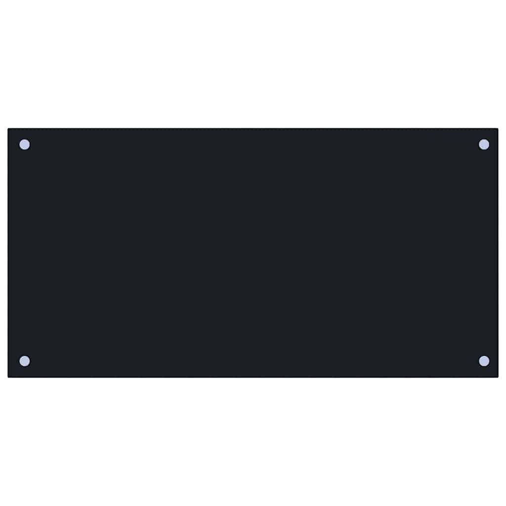 vidaXL Küchenrückwände 2 Stk. Schwarz 80x40 cm Hartglas - Image 4