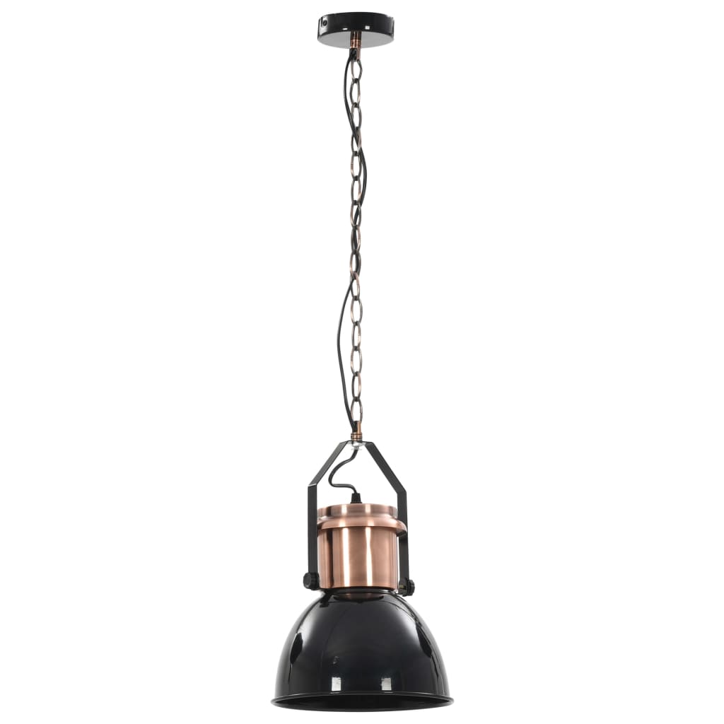 vidaXL Deckenlampe 2 Stk. Schwarz Rund E27 - Image 6