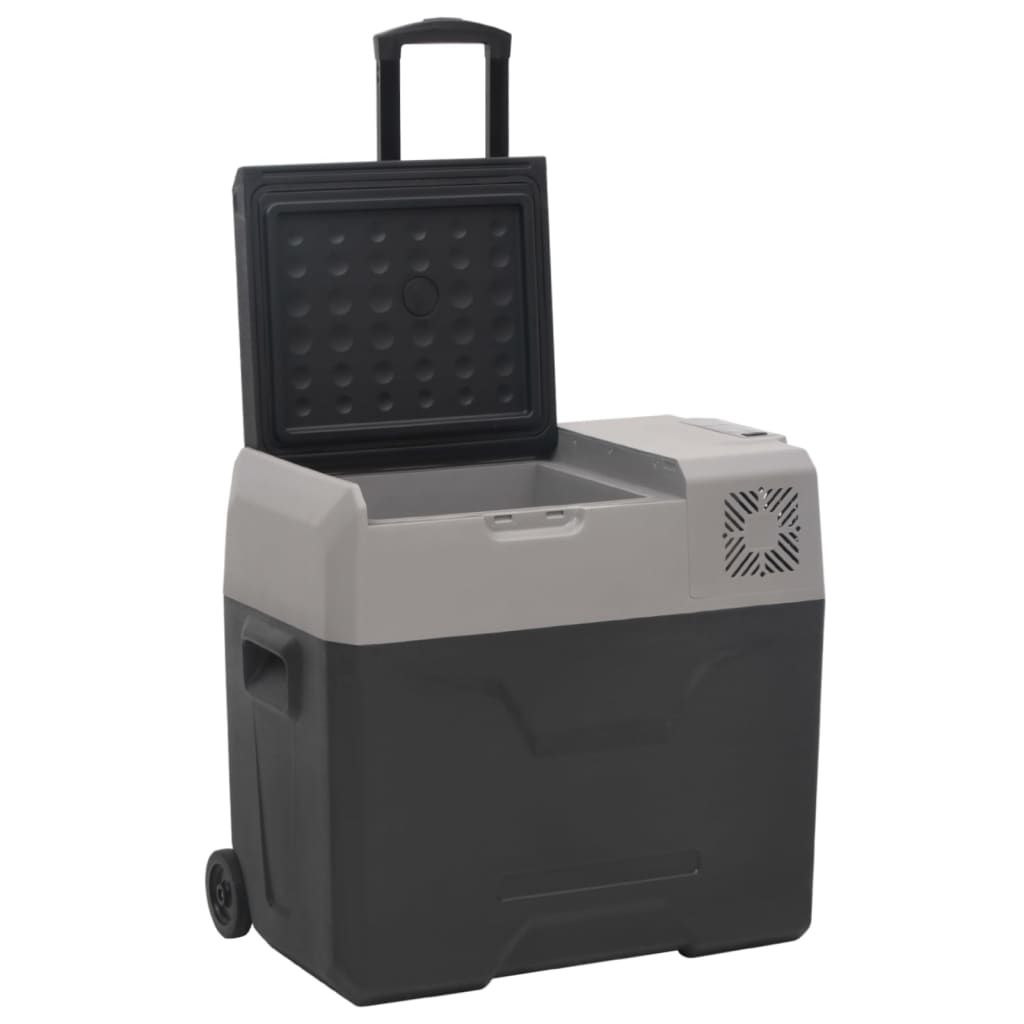 vidaXL Kühlbox mit Rollen und Adapter Schwarz & Grau 50 L Polypropylen - Image 3