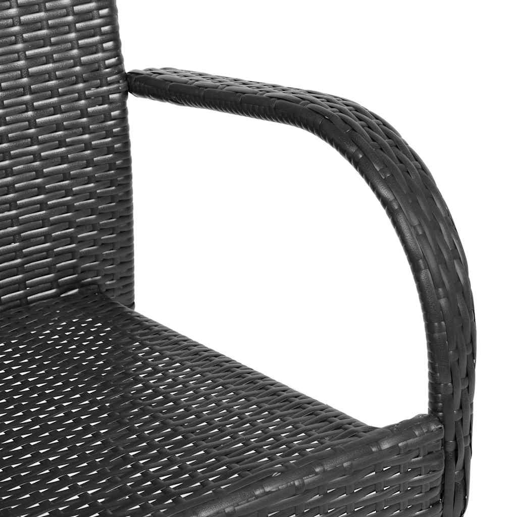 vidaXL Stapelbare Gartenstühle 4 Stk. Poly Rattan Schwarz - Image 6
