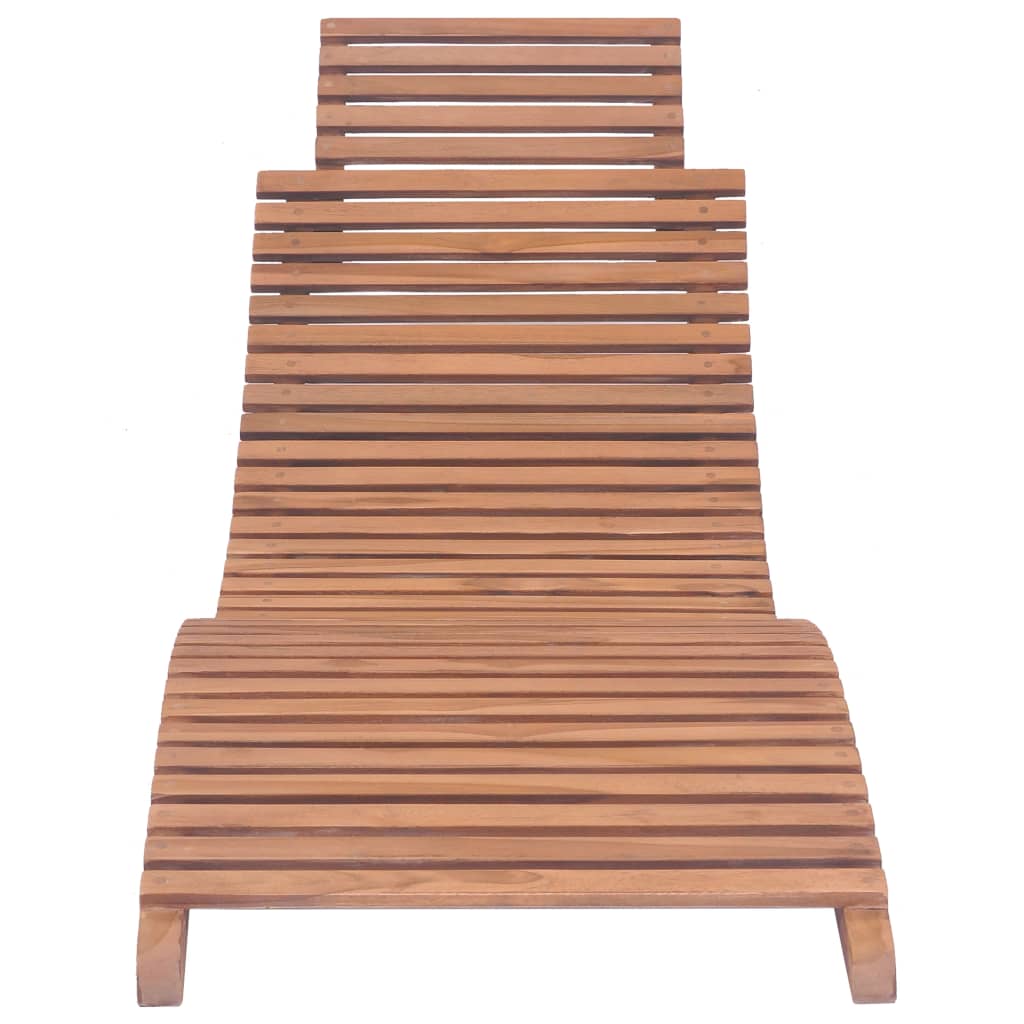 vidaXL Sonnenliege Klappbar Massivholz Teak - Image 3