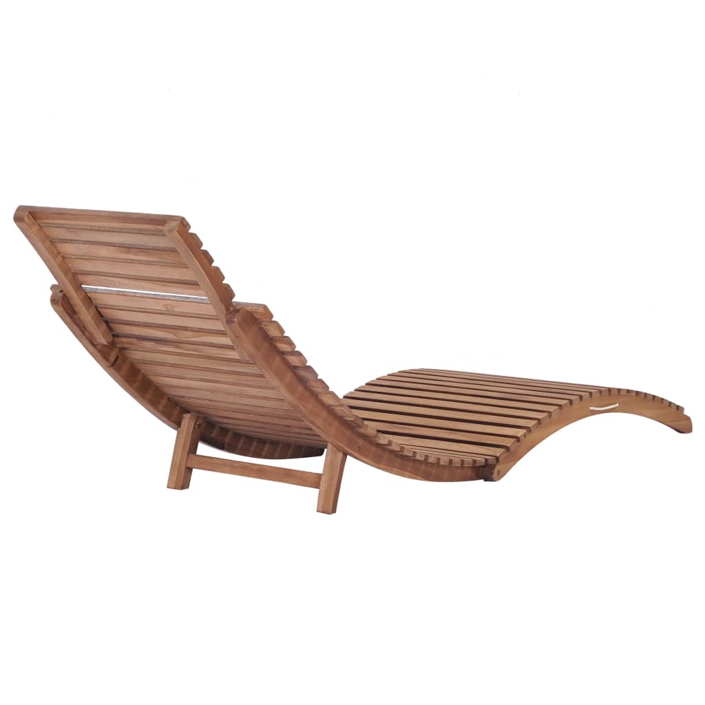 vidaXL Sonnenliege Klappbar Massivholz Teak - Image 5