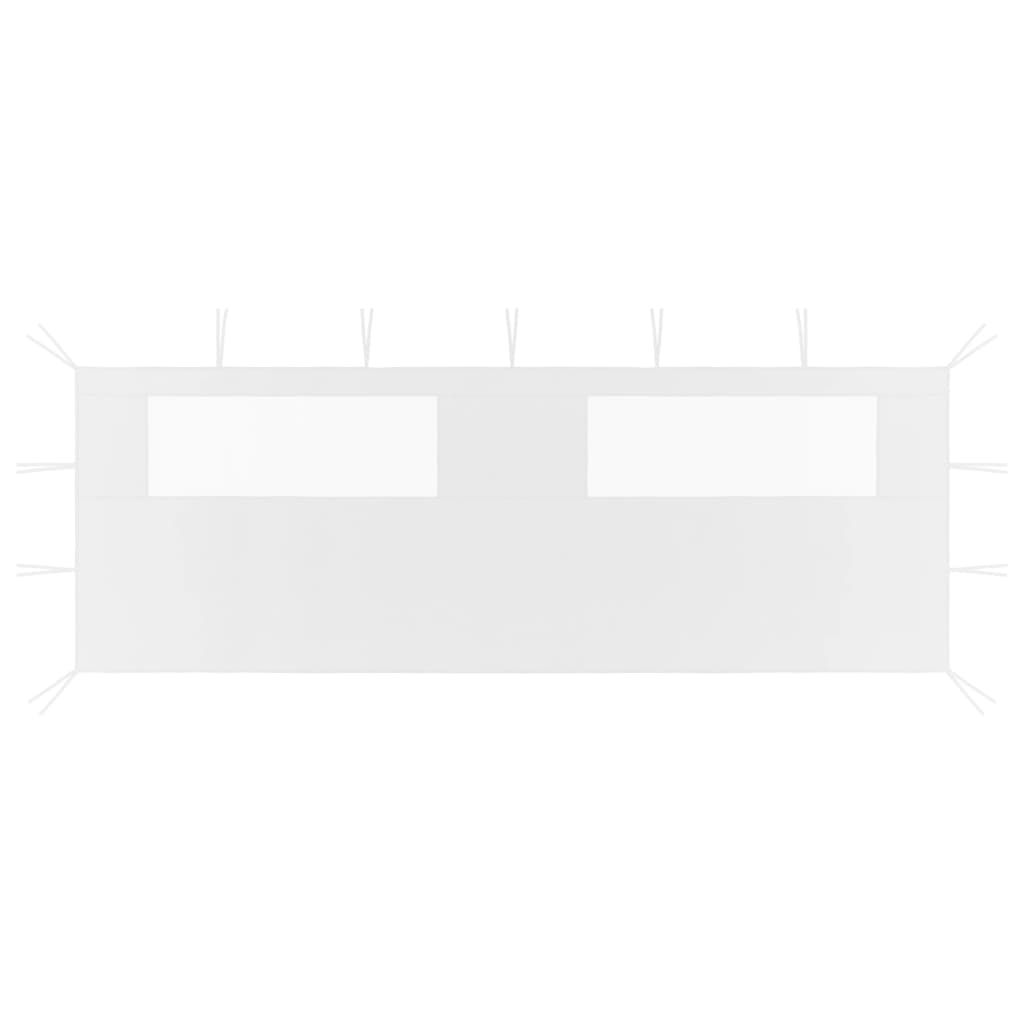 vidaXL Pavillon-Seitenwand mit Fenstern 6x2 m Weiß