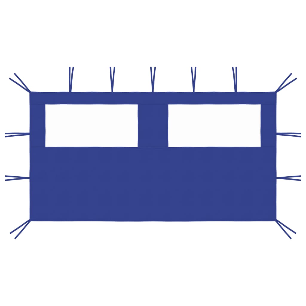 vidaXL Pavillon-Seitenwand mit Fenstern 4x2 m Blau