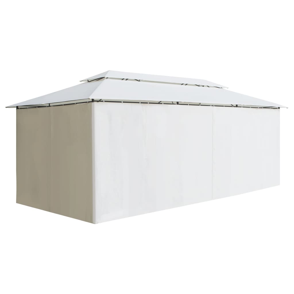 vidaXL Pavillon mit Vorhängen 600x298x270 cm Weiß 180g/m² - Image 3