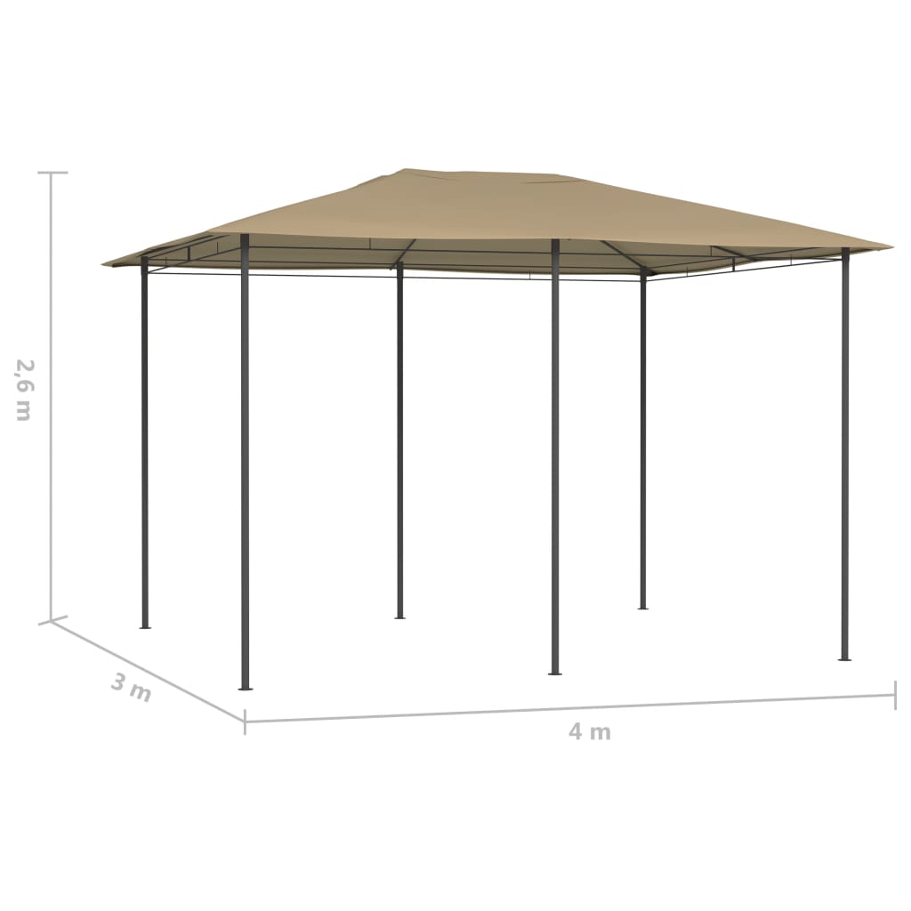 vidaXL Pavillon 3x4x2,6 m Taupe 160 g/m² - Image 4