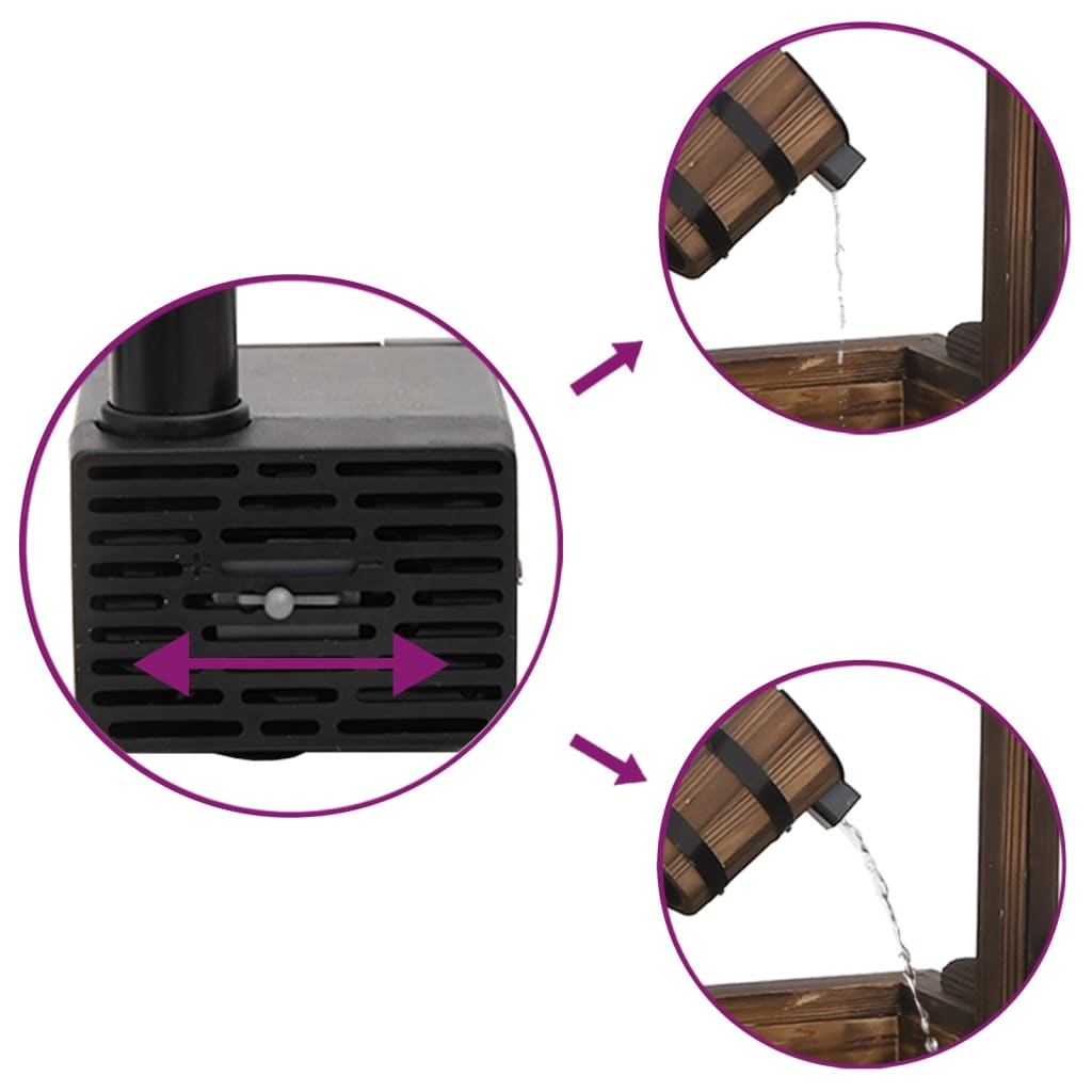 vidaXL Wunschbrunnen mit Pumpe 57x50x112 cm Massivholz Tanne - Image 6