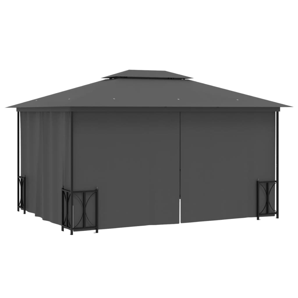 vidaXL Pavillon mit Seitenwänden & Doppeldach 3x4 m Anthrazit - Image 4