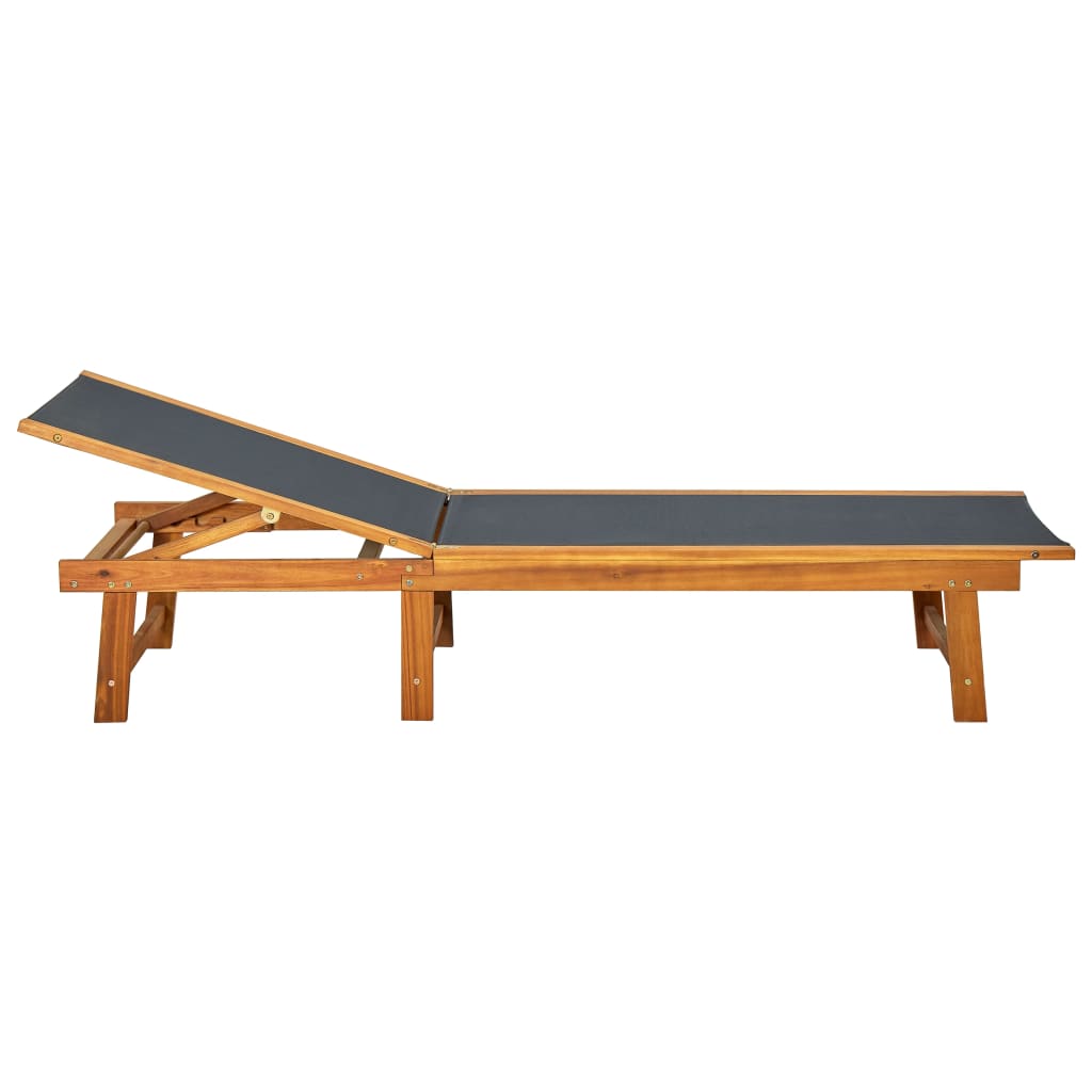 vidaXL Sonnenliege mit Tisch Massivholz Akazie und Textilene - Image 3