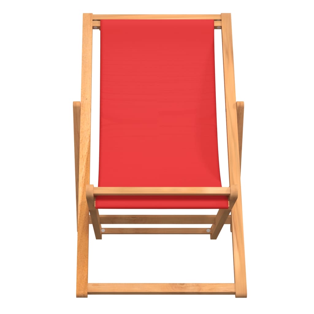 vidaXL Strandstuhl Klappbar Massivholz Teak Rot - Image 3