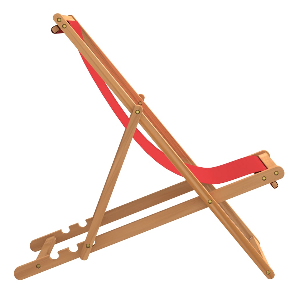 vidaXL Strandstuhl Klappbar Massivholz Teak Rot - Image 4