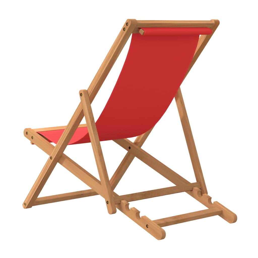 vidaXL Strandstuhl Klappbar Massivholz Teak Rot - Image 5