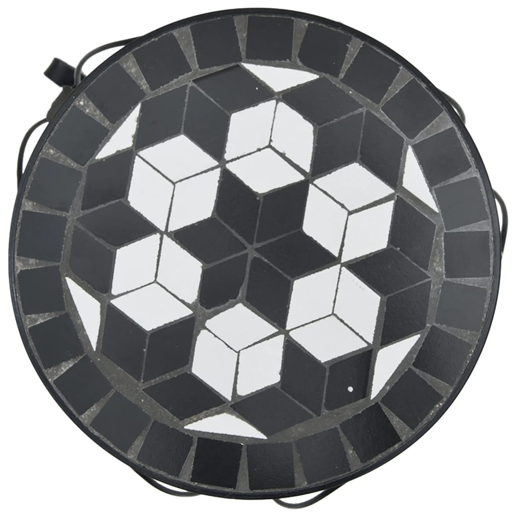 vidaXL Pflanzenständer 3 Stk. Schwarz und Weiß Keramik - Image 5