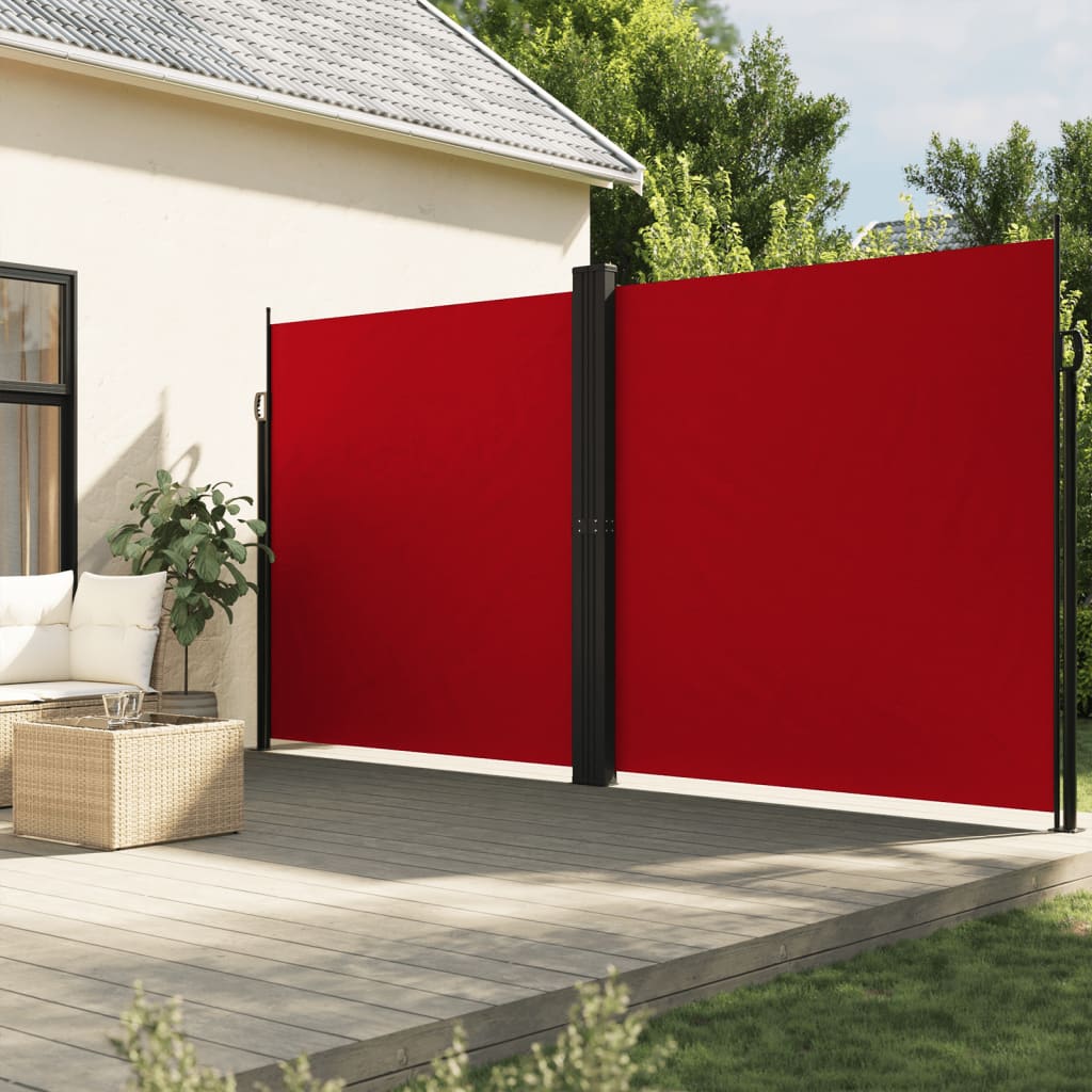 vidaXL Seitenmarkise Ausziehbar Rot 220x1200 cm
