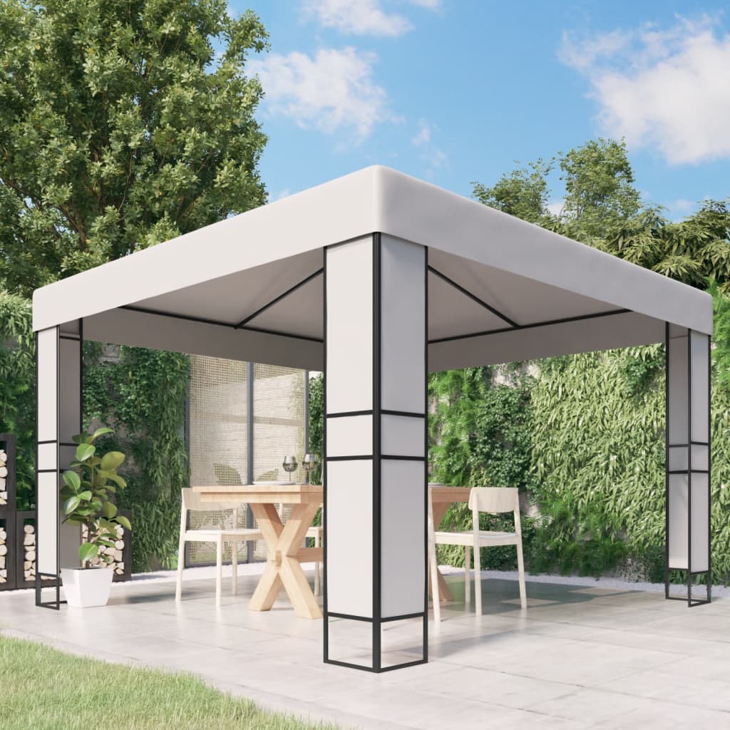 vidaXL Pavillon mit Doppeldach 3 x 3 m Weiß