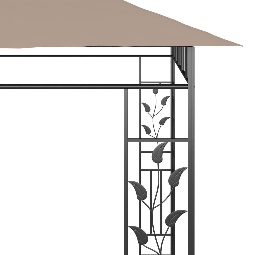 vidaXL Pavillon mit Moskitonetz 6x3x2,73 m Taupe 180 g/m² - Image 5