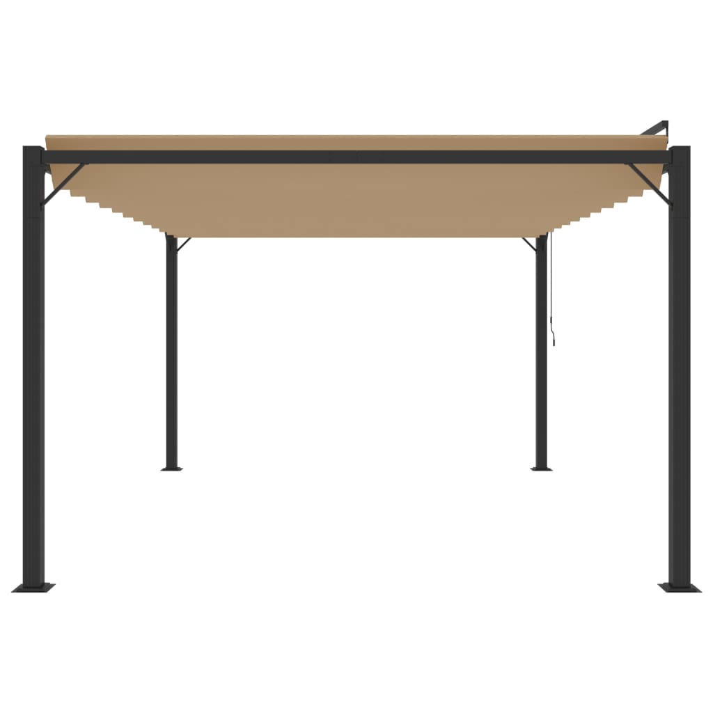 vidaXL Pergola mit Lamellendach 3x4 m Taupe Stoff und Aluminium - Image 4