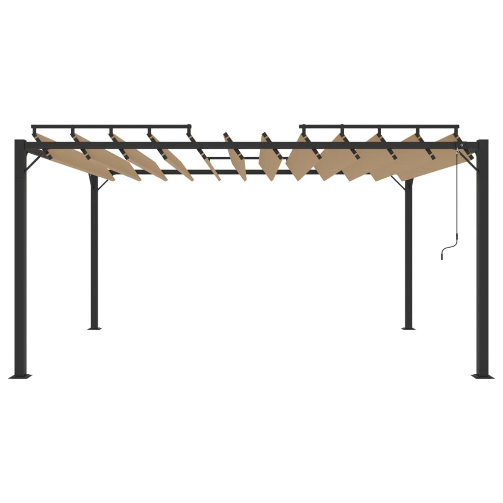 vidaXL Pergola mit Lamellendach 3x4 m Taupe Stoff und Aluminium - Image 3