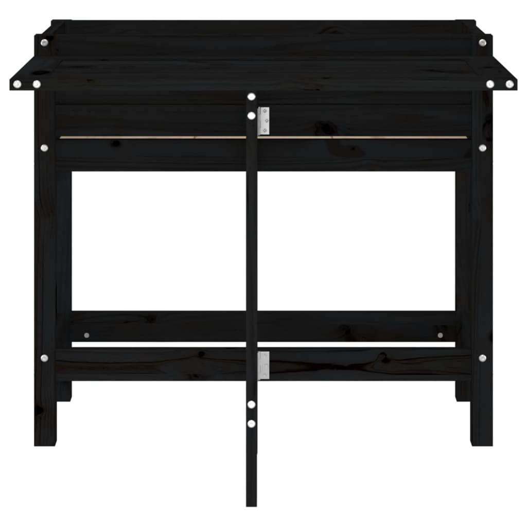 vidaXL Pflanzkasten mit Klappbarer Tischplatte Schwarz Massivholz - Image 4