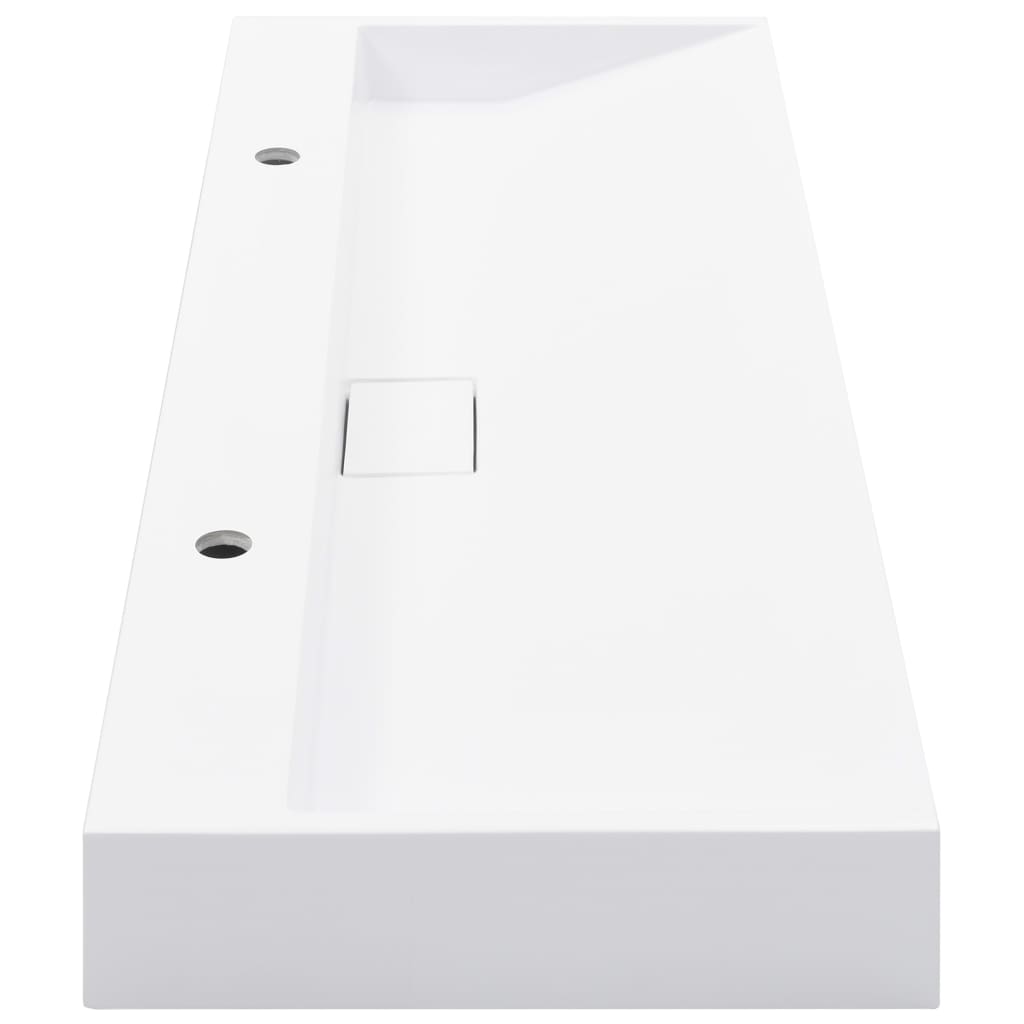 vidaXL Waschbecken 120 x 46 x 11 cm Mineralguss/Marmorguss Weiß - Image 6