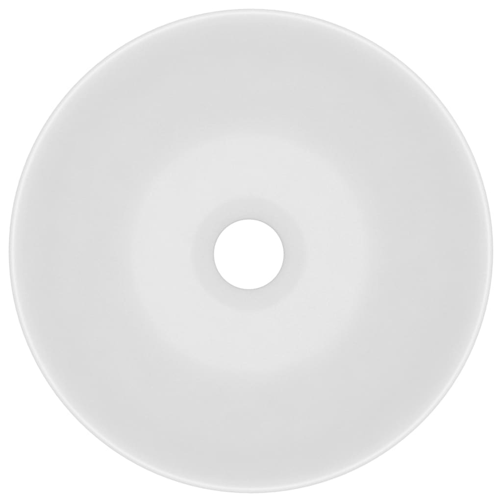 vidaXL Waschbecken Keramik Mattweiß Rund - Image 4