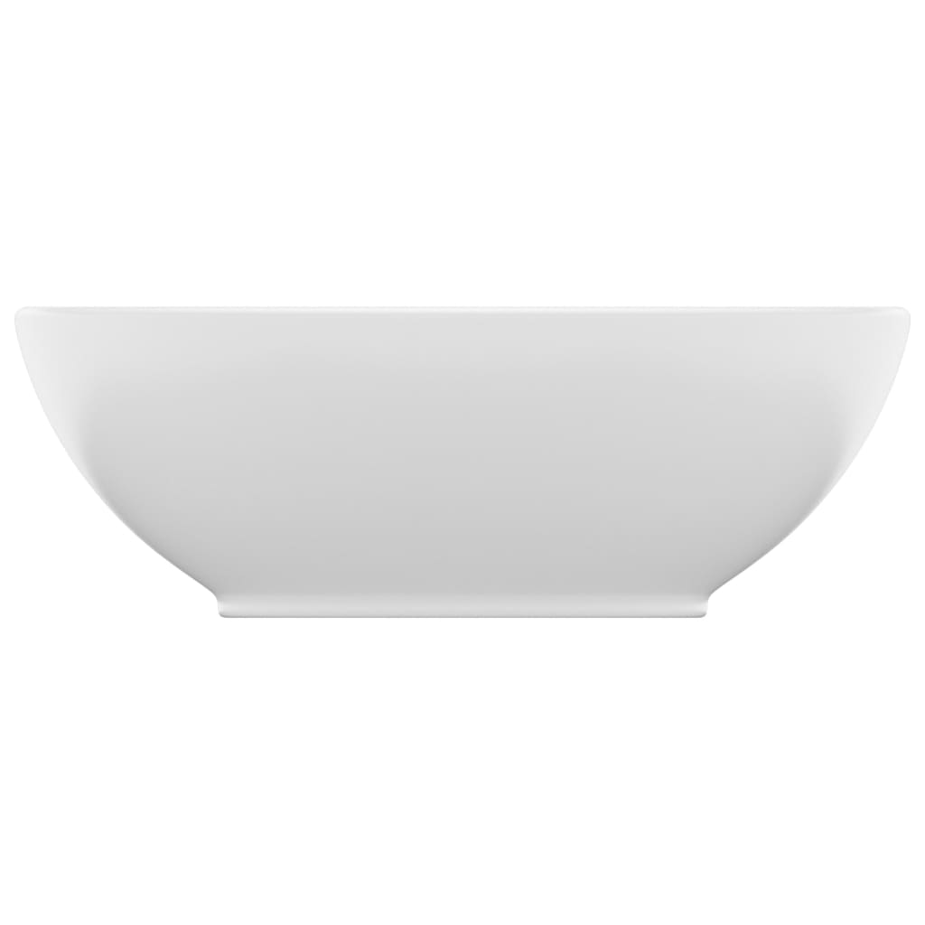 vidaXL Luxuriöses Ovales Waschbecken Matt Weiß 40x33 cm Keramik - Image 3