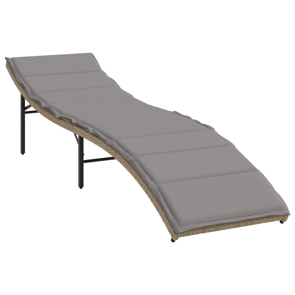 vidaXL Sonnenliegen 2 Stk. mit Auflagen Beige Poly Rattan - Image 3