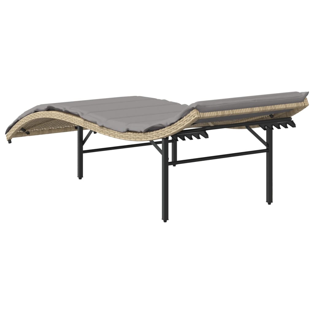 vidaXL Sonnenliegen 2 Stk. mit Auflagen Beige Poly Rattan - Image 6