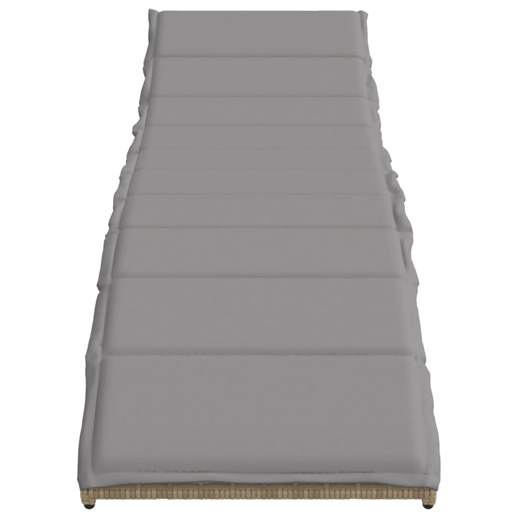 vidaXL Sonnenliegen 2 Stk. mit Auflagen Beige Poly Rattan - Image 4